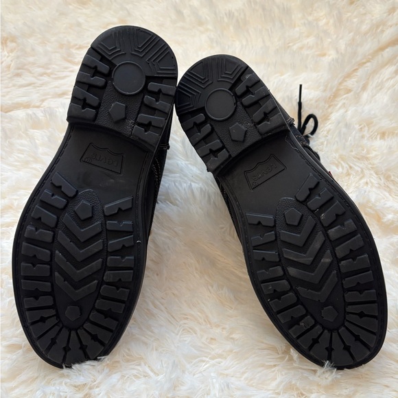 Levi’s Men’s Black Lace-Up Boots | Size 8.5 | Rugged Denim & Leather - Picture 4 of 5
